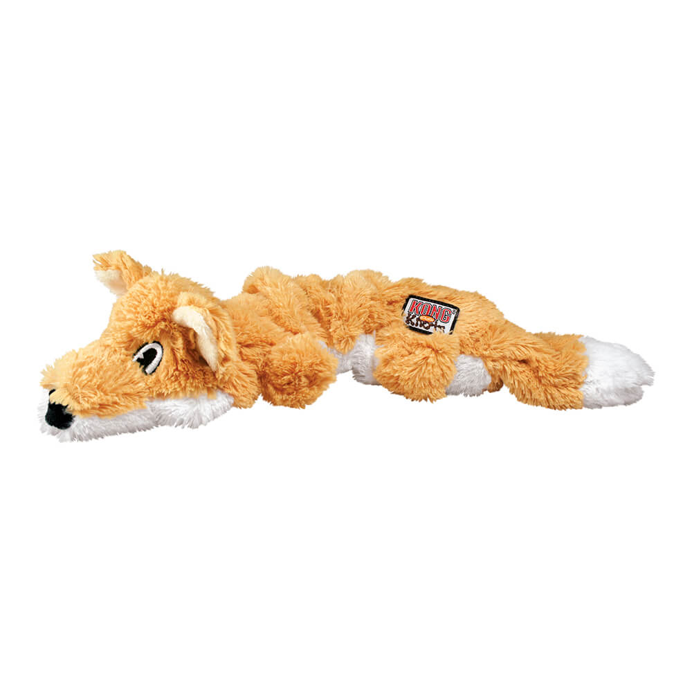 KONG Scrunch Knots Orange Fox Plush Toy