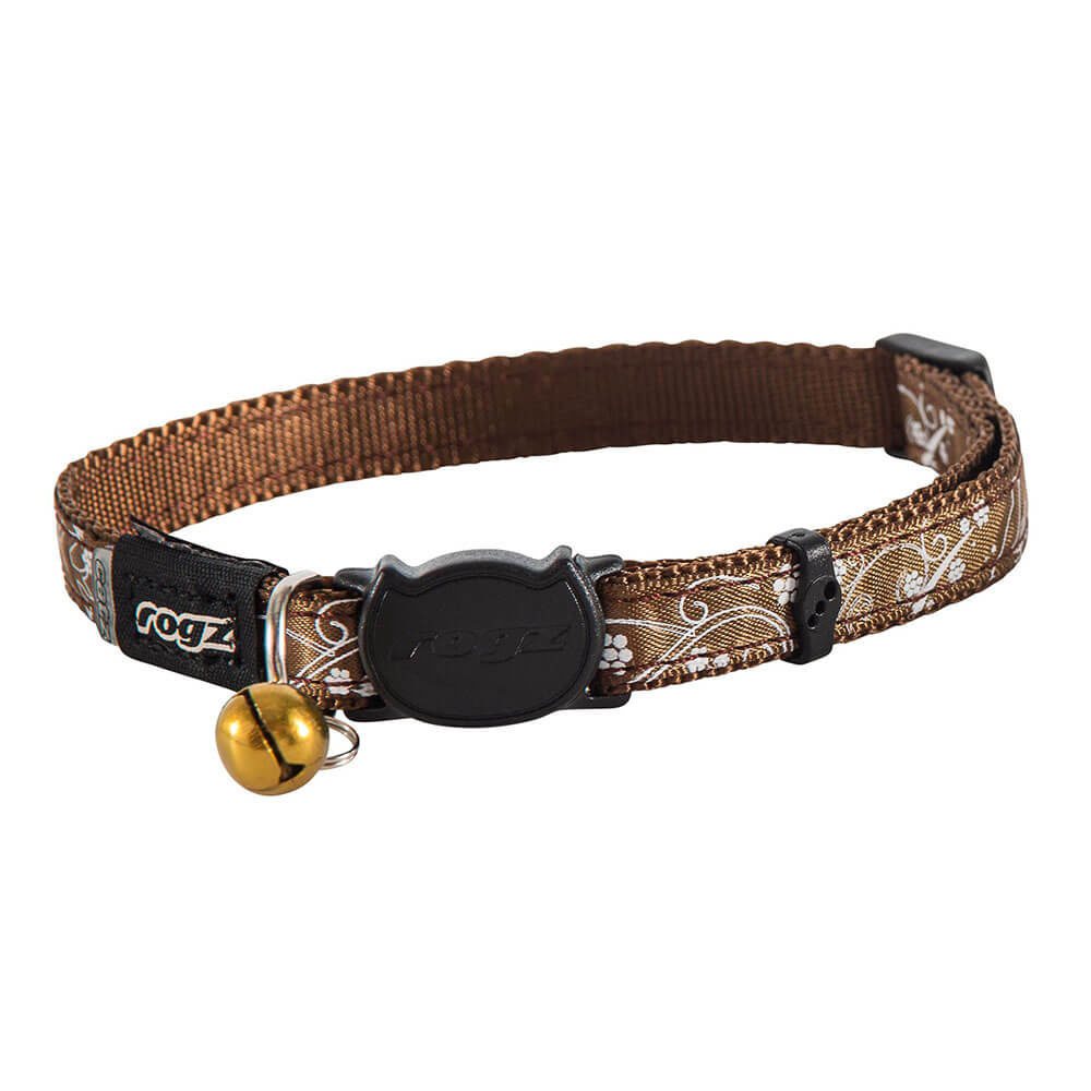 Rogz Catz SilkyCat Safeloc Breakaway Bronze Filigree Cat Collar