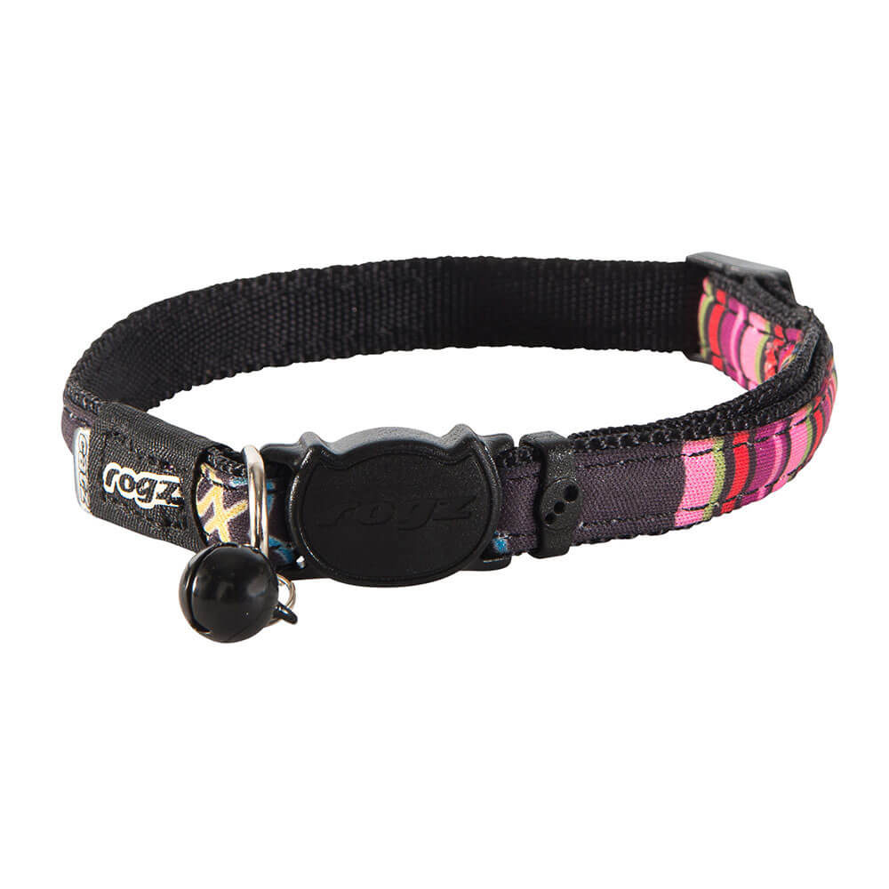 Rogz Catz NeoCat Safeloc Breakaway CandyStripes Cat Collar