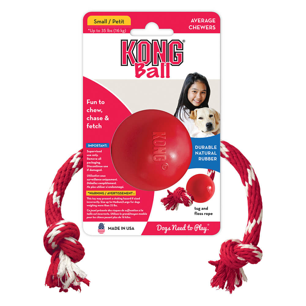 KONG Red Ball with Rope
