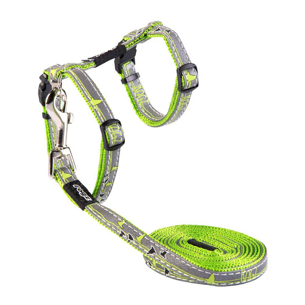 Rogz Catz NightCat Reflective Cat Lead & H-Harness Combination