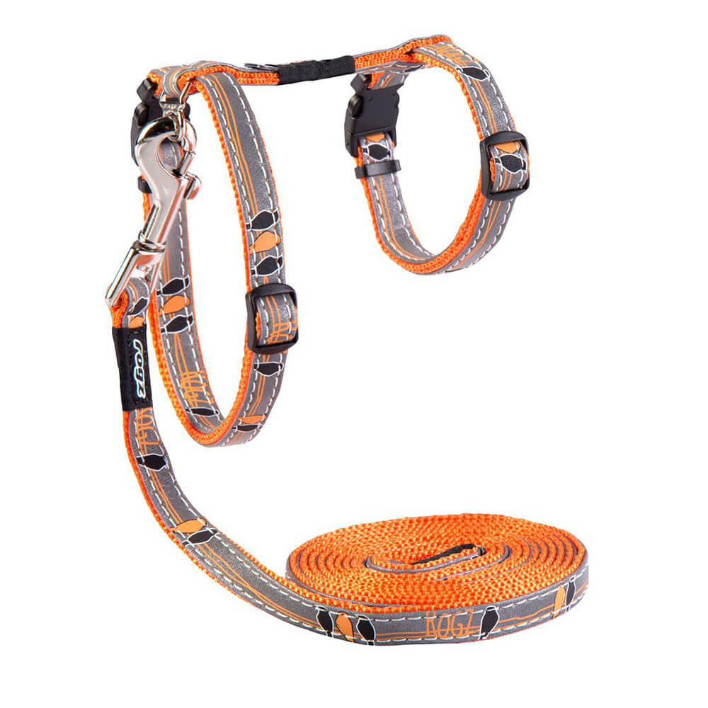 Rogz Catz NightCat Reflective Cat Lead & H-Harness Combination