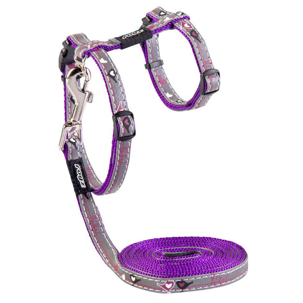 Rogz Catz NightCat Reflective Cat Lead & H-Harness Combination